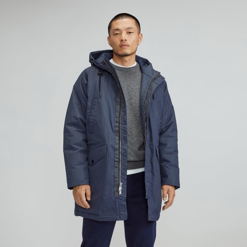 Everlane ReNew long Parka India Ink Almost New